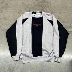 vintage spalding grey and black small logo basketball crewneck size xl